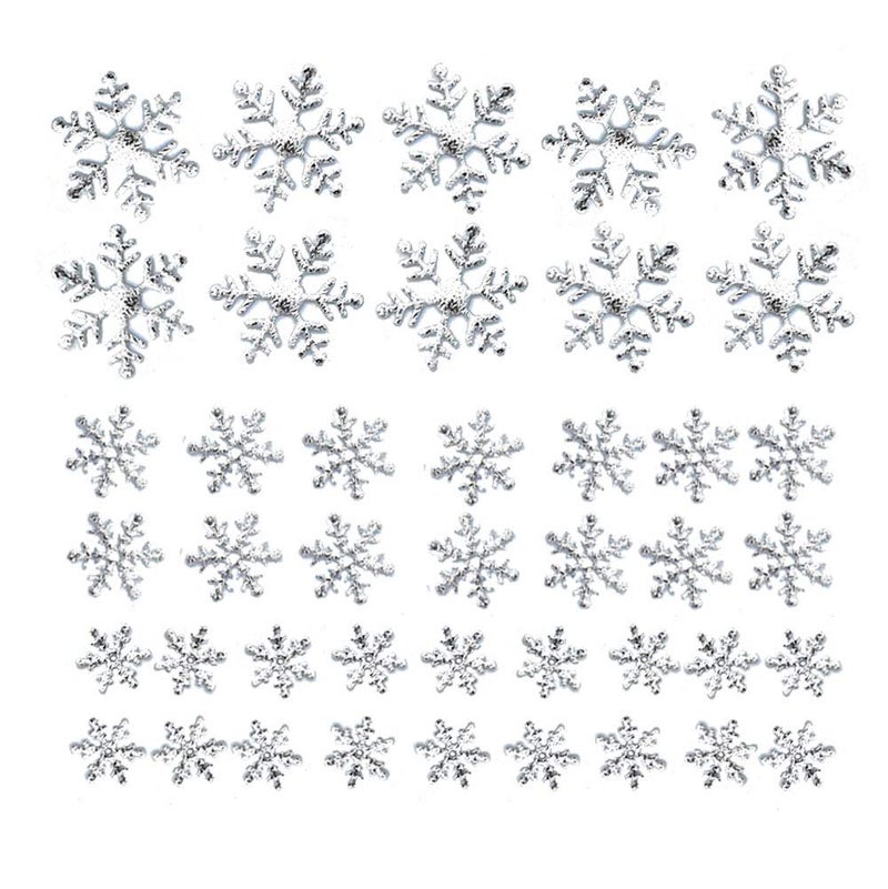 catin 750pcs Snowflakes Confetti for Frozen Birthday Party Decorations Silver Snowflake Table Confetti for Winter Wonderland Snowflakes Embellishments for DIY Crafts, 3 Sizes - Image 3